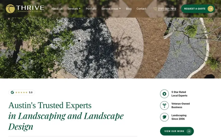 Thrive Landscape & Design website